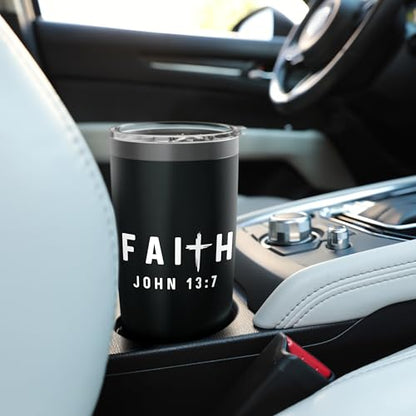 John 13:7 13 7 Faith God Jesus Christian Do Not Understand Stainless Steel Insulated Tumbler - color: Black