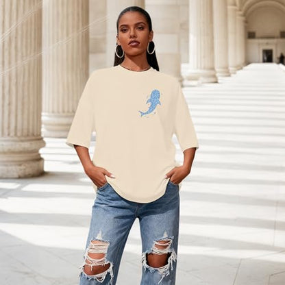 Christian Oversize Shirt for Women Jesus Faith Bible Verse Graphic Tee Tops - color: Apricot, size: Medium