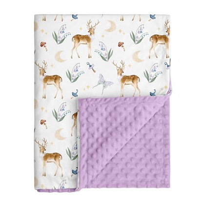 Fleece Baby Blankets for Girls & Boys, Infant Toddler Blanket - color: Purple Deer
