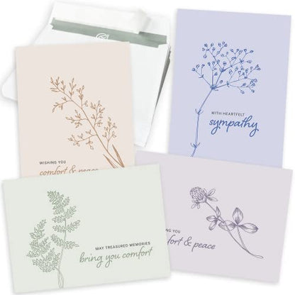 Sympathy Cards with Envelopes - 24 Sympathy Cards with Sentimental Designs and Thoughtful Messages - 4 Unique Condolences Card Designs in a Sympathy Cards Assortment Box with Envelopes (Pastel) - color: Pastel