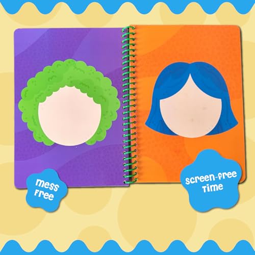 Stick4Ever Jelly Sticker Book® - for Kids - Waterproof, Easy to Clean Reusable Sticker Book for Toddlers- Reusable Road Trip Activities for Kids - Stocking Stuffers for Toddlers (Make A Face) - style: Make A Face
