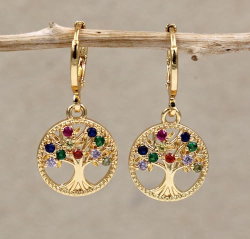 18K Gold Plated, Dangle Earrings for Women, Flower/Heart Drop earrings, Hypoallergenic Cubic Zirconia Earrings, Lightweight, Party, gold earrings, Jewelry for Gifts, Fashion - style: 4Pack-Drop-Mix