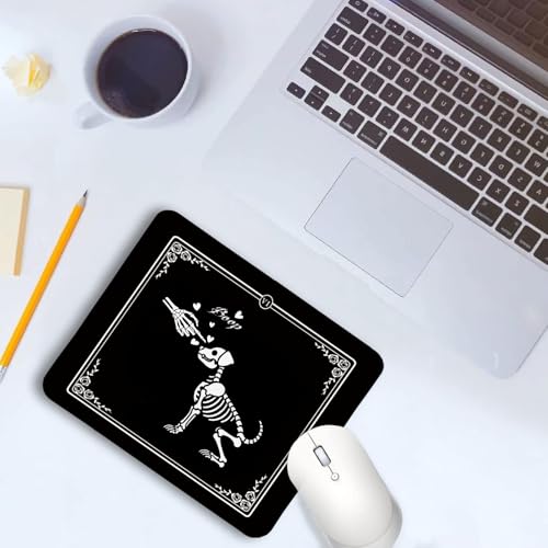 Funny Black Gothic Dog Skeleton Mouse Pad, Gifts for Anniversary Couples Mouse Pads for Wireless Mouse Computers Laptop Desk Accessories, Gothic Office Supplies, 9.5x7.9 Inch - color: colour 3