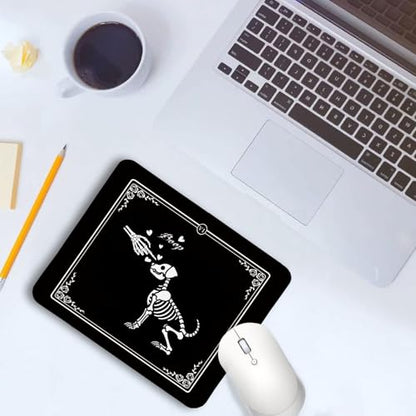 Funny Black Gothic Dog Skeleton Mouse Pad, Gifts for Anniversary Couples Mouse Pads for Wireless Mouse Computers Laptop Desk Accessories, Gothic Office Supplies, 9.5x7.9 Inch - color: colour 3