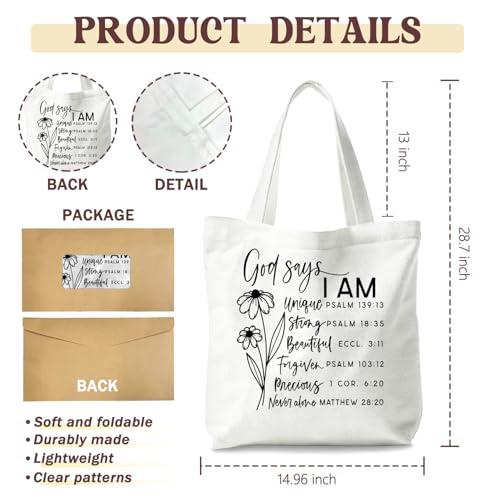 Bible Tote Bags Cute Christian Preppy Canvas Tote Bag Christian Gifts for Women Reusable Shopping Bags(Parent) - color: Bible-13