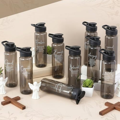 Skylety 10 Pcs Christian Water Bottles Bible Verse Plastic,Bible Words - style: Bible Words