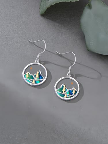 Dorunmo 925 Sterling Silver Mustard Seeds Dangle Earrings for Women Mountains Earrings Hypoallergenic Christmas Jewelry Gifts for Women - style: Mustard Seeds-Mountain