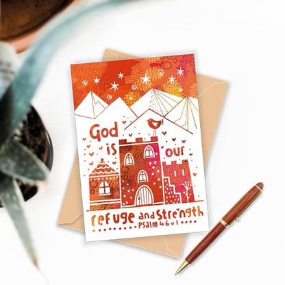 Christian Greeting Cards with Scripture, Pack of 9, Blank with Envelopes - color: Multicolored / CH4000