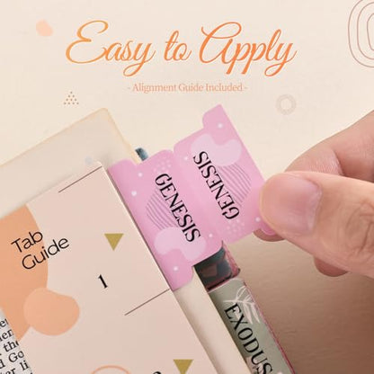 Laminated Bible Tabs for Women, Geometry Print, with Alignment Ruler - style: P-Geometry