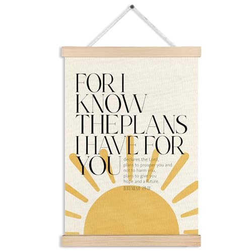 MKIJUHB Boho Sun Christian Jeremiah 29:11 Wall Art Decor, For I Know the Plans I Have for You Bible Verse Framed Hanging Canvas Prints for Home Bedroom Living Room Church Wall Decorations, 12x16 Inch - color: Christian Canvas wall art decor 17