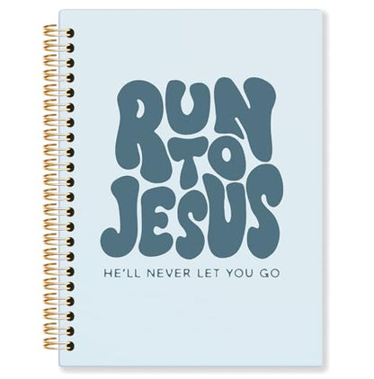 Rrose red Christian Spiral Notebook, Run to Jesus Bible Verse Journal, Religious Scripture Journals for Writing, Bible Notebooks for Note Taking, Church Notes Journal, 5.5x8.3 Inch - color: God-Rrose red