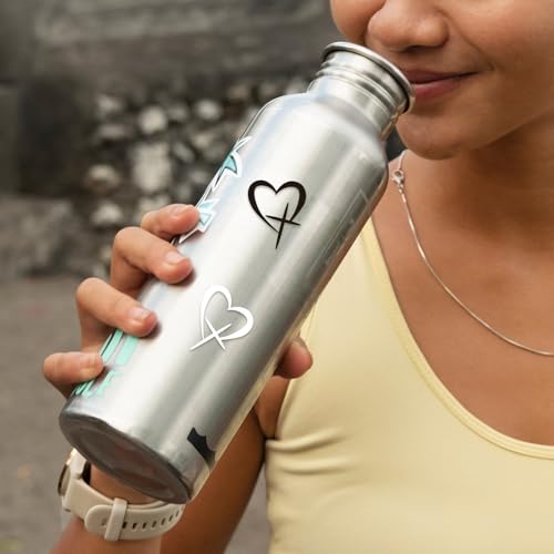 5Pcs Jesus Cross Mirror Stickers,Christian Faith Decals for Car (Black) - color: Black-crossheart