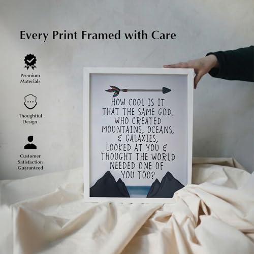 Christian Scripture Wall Art, Same God of Creation, 11x14 white framed - color: White, size: 14"L x 11"W