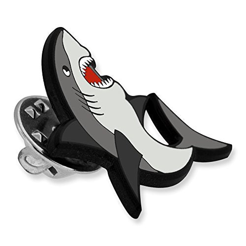 PinMart Ocean & Sea Animal Enamel Lapel Pins for Hats, Jackets & Bags - color: Shark Black Dye Plated, size: 5 Pack