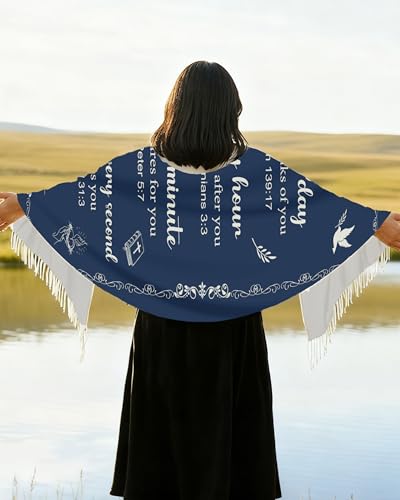 Bozidol Prayer Shawls and Wraps for Women - color: Navy Blue