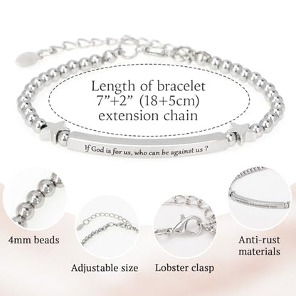 kilofly Set of 3/6 Bible Verse Bracelet Christian Unique Religious Gift for Women - style: Faith Set3