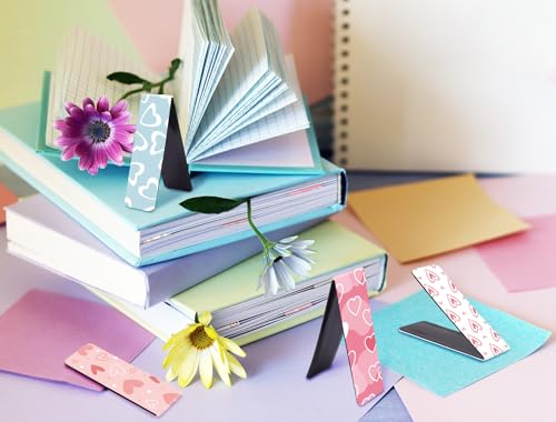 Magnetic Bookmarks, Page Markers, 10 Love Pattern Designs - color: Love Theme
