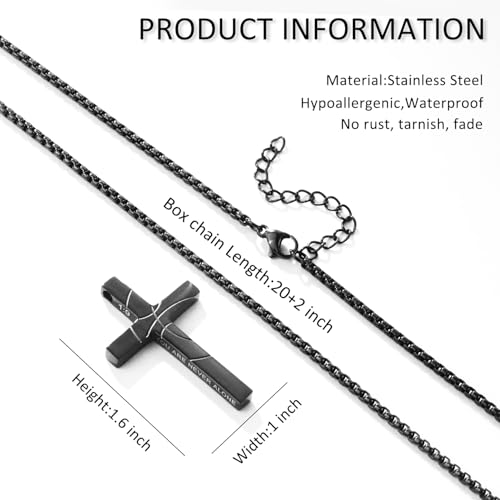 Basketball Cross Necklace for Boys Men - color: Black, style: 1：9 Be strong Be brave Be fearless