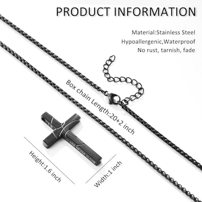 Basketball Cross Necklace for Boys Men - color: Black, style: 1：9 Be strong Be brave Be fearless