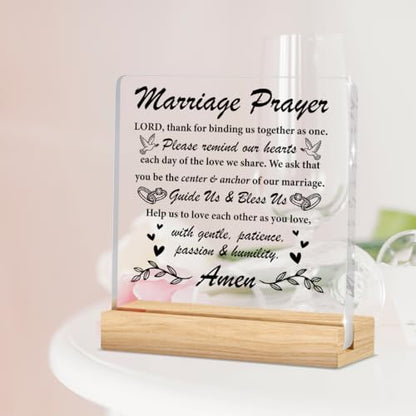 Wedding Gifts for Couples 2026, Bridal Shower Gifts for Bride to Be, Marriage Prayer Plaque, Married Couples Anniversary, Marriage Blessing Gifts, Bride, Groom - Mr & Mrs Gift - color: MarriageLord