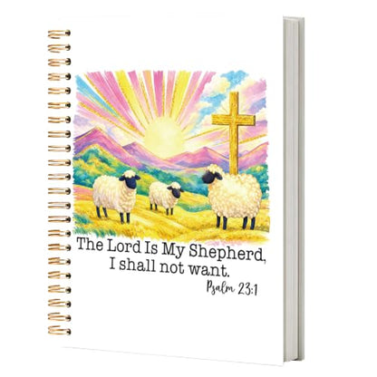 Psalm 23 Christian Notebook Journal for Women, 5.5x8.3 - color: white-Psalm 23 Christian