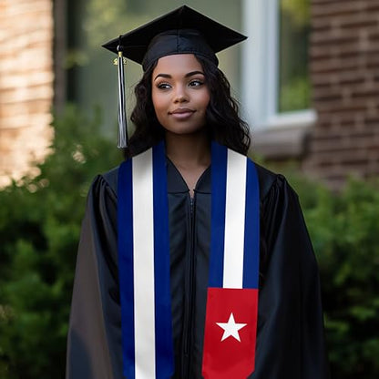 Graduation Satin Sash Scarf 72" Stole - color: Cuba Flag