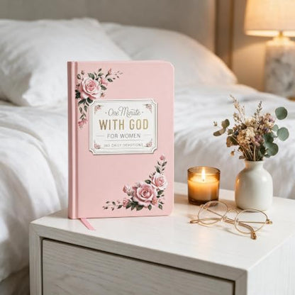 One Minute with God for Women Hardcover, 365 Daily Devotions Prayer Journal, Faith-Based Daily Reflections with Bible Verses, Inspirational Gift for Women
