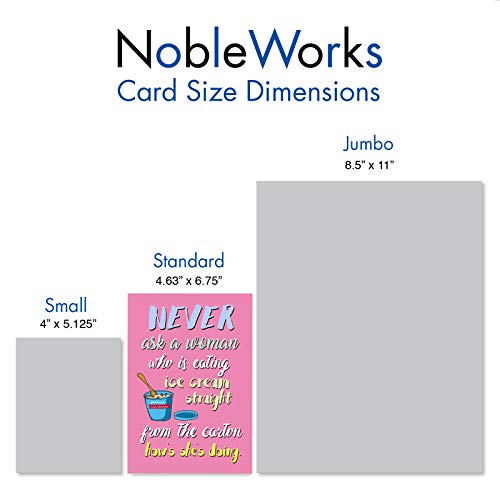NobleWorks, Ice Cream Carton - Funny Women's Feel Better Card - Pink Get Well Soon Card for Wife, Mom, Women C3228FBG - style: Ice Cream Carton