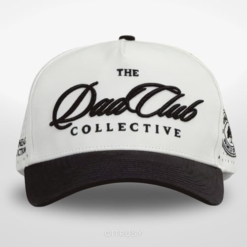 CITRUSY Athletic Trucker Golf Hat | Performance Mens 5 Panel Cap | Cool Breathable Waterproof Workout Running Snapback - color: Dad Club | Black