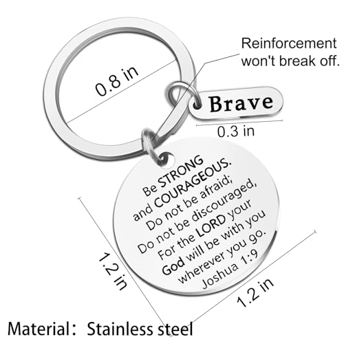 Christian Gifts for Men Women Religious Brave Keychain Gifts