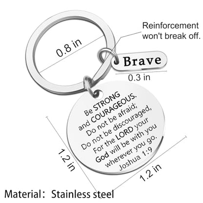 Christian Gifts for Men Women Religious Brave Keychain Gifts