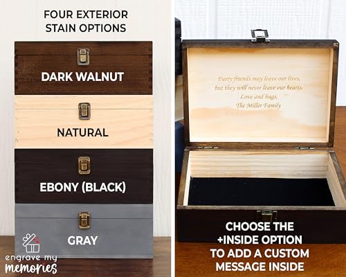Personalized Pet Memorial Keepsake Box, Engraved Urn for Dogs & Cats - style: 5. Pet Memorial