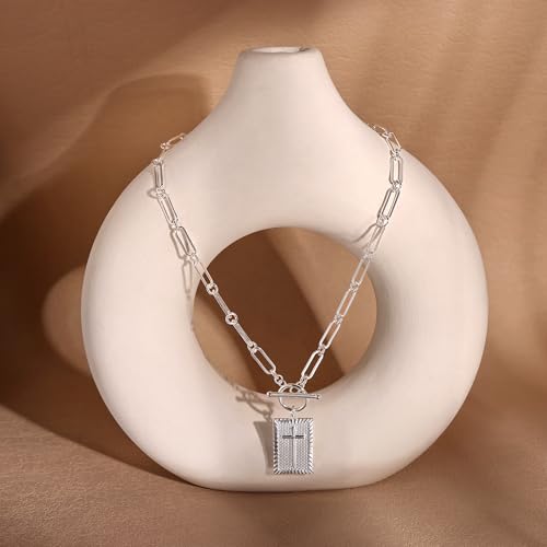 Robaice 14K Gold Plated Toggle Cross Necklace for Women - color: A Silver Cross Necklace