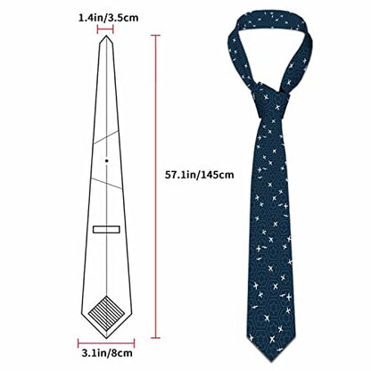Black Dots Men's Neckties Retro Classic Circle Geometry Men's Tie for Mens Teens Business Work Casual Wedding Party - color: Aircraft