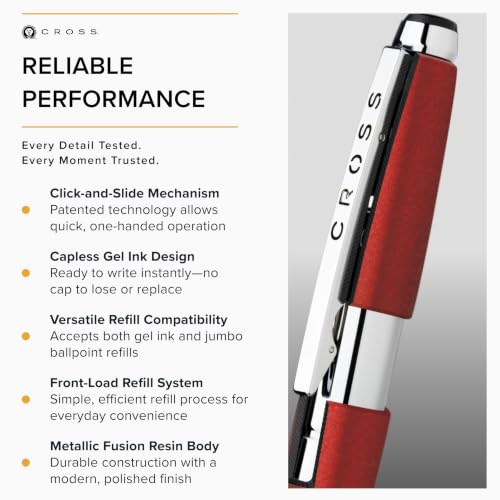 Cross Edge Formula Red Selectip Rollerball Pen, Medium Point, Black Ink - color: Red