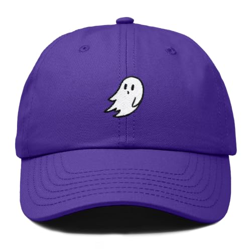 DALIX Ghost Embroidered Mens Womens Cotton Dad Hat Baseball Cap Adjustable - color: Purple