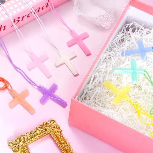 256 Pack Colorful Cross Necklaces Bulk for Church Events and Giveaways - color: 256PCS