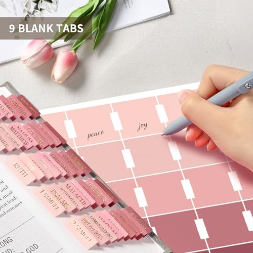 Taja Bible Tabs, 75 Large Print Index Tabs for Women & Men - color: C-blush