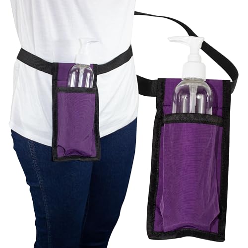NRG Massage Holster - Single Massage Oil, Lotion and Cream Bottle Holster - Holds up to an 8 Ounce Bottle - 50 Inch Long Adjustable Belt - Durable Nylon Fabric - Washable - Color: Purple