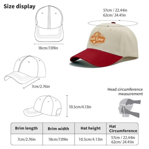 God's Love Bible Verse Christian Religious Graphic for Womens Trendy Washed Distressed Baseball Caps