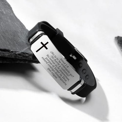 Perspnalized Spanish Scripture Gifts for Men Women,Adjust Silicone Spanish Bible Verse Bracelet Engraved Inspirational ID Bracelets Christian Cross Wristband Xmas Church Employee Favors - style: Filipenses 4:13