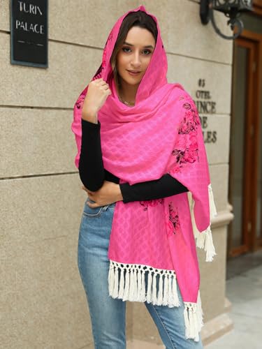 Vackutliv Virgen De Guadalupe Shawls For Women Rebozo Para Mujer Mexicanos Virgin Mary Catholic Gifts Rose - color: Rose