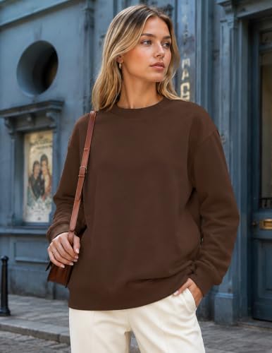 Womens God Is Good Christian Sweatshirt Oversized Crewneck Fleece Pullover - color: Brown-p, size: Medium