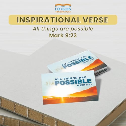 Pass It On Scripture Cards, Sunrise, All Things are Possible, Mark 9:23, Pack of 25 — Inspirational Bible Verse Wallet Cards, Devotional, Bible Study - Small Christian Greetings for Encouragement - color: All Things are Possible