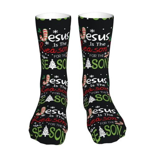 Happy New Year 2024 Unisex Sports Socks - Winter Casual Dress Fashion Socks - color: Jesus is the Reason for the Christmas Season-2