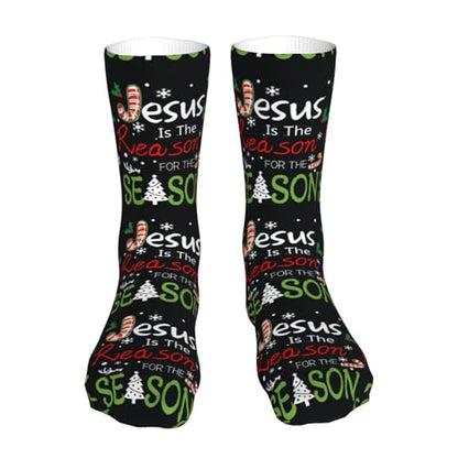 Happy New Year 2024 Unisex Sports Socks - Winter Casual Dress Fashion Socks - color: Jesus is the Reason for the Christmas Season-2