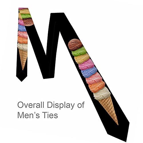 Black Dots Men's Neckties Retro Classic Circle Geometry Men's Tie for Mens Teens Business Work Casual Wedding Party - color: Ice Cream