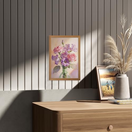 Pink Flowers Canvas Wall Art, Framed Abstract Bouquet Artwork Prints16x24In - color: Watercolour Wall Art, size: 24"L x 16"W