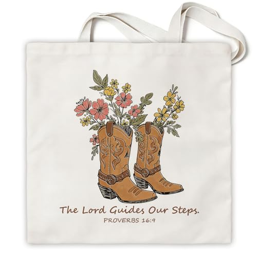 Western Canvas Tote Bag, Western Gift for Women - color: Western Christian