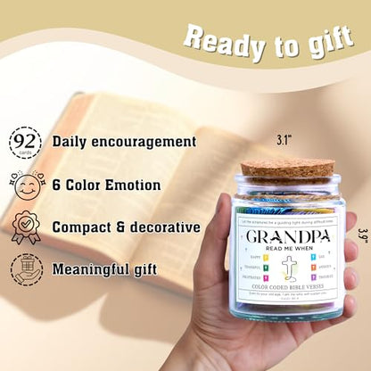 Bible Verse Jar for Grandpa – 92 Wisdom Scriptures - color: Bible For Grandpa